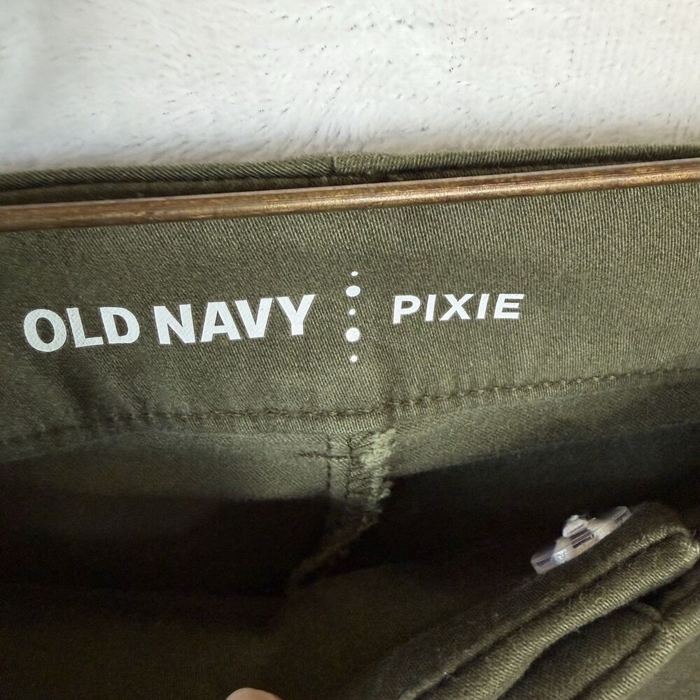 Old Navy Pixie Sateen Pants Women's 10 Tapered Ankle Stretch Olive Green Casual - Picture 4 of 16